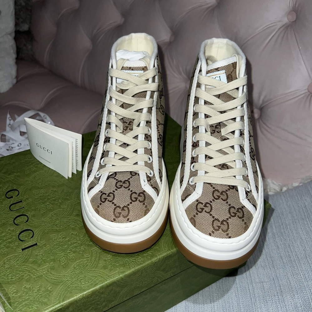 GG Canvas Platform High Top Sneaker (Women) size 36 European/ US women's 6